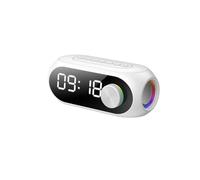 Agmoctz Reloj Despertador Altavoz Bluetooth Portátil Radio FM Subwoofer Caja de Sonido Inalámbrica Mini Woofers de Música Tarjeta TF Multifunción