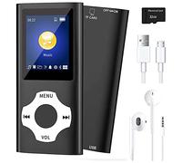 Agmoctz Reproductor de MúSica MP3 con Bluetooth 5.0, Reproductor de MúSica HiFi PortáTil/Visor de Fotos/VíDeo/Reproductor de Libros ElectróNicos para NiñOs (Negro)