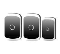 Agmoctz Timbre Inalámbrico Inteligente de 300 Metros con Control Remoto, 36 Canciones, Enchufe Europeo, 1 Botón, 2 Receptores, Color Negro. EU Plug