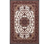 AGNELLA Diverse Beatrice Alfombra de Lana de Pelo Corto - para Salón Comedor, 100% Lana, mullida, Resistente, Suave, Estilo clásico, 133 x 180 cm, Rojo Oscuro