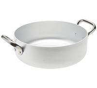 Agnelli ALMA106PI28 Cacerola baja con 2 asas en acero, fondo de inducción, aluminio profesional de 3 mm, 28 cm