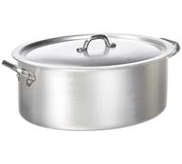 Agnelli ALMA12634 Cacerola Ovalada con Tapa y 2 Asas de Acero Inoxidable, Aluminio Profesional de 3 mm, 34 x 23 cm