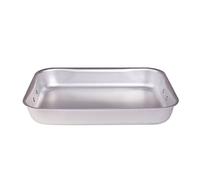 Agnelli Ollas Tostador Rectangular Baja, Aluminio, Esquinas Redondas, con Asas Enlace Multi Acero Inoxidable, Plata, 60x40 cm