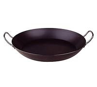Agnelli Paella sartenes para Pan, Hierro, con 2 Asas en Acero Inoxidable, Negro, 34 cm