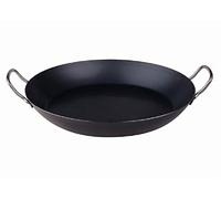 Agnelli Paella sartenes para Pan, Hierro, con 2 Asas en Acero Inoxidable, Negro, 36 cm