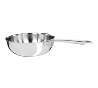 AGNELLI Sartén de acero inoxidable con acabado brillante 3ply Mantecare 24 cm