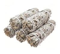 Agni Salvia Blanca Pack 5 Unidades + Guía de Uso QR - Atados para Quemar Sahumerio Limpieza Energía Hogar, Salvia de México, Purificación y Limpieza Energética, White Sage Smudge + Guía Digital