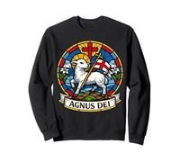 Agnus DEI Icono de Arte de Iglesia con Emblema de Cordero Sagrado Sudadera