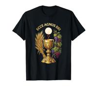 Agnus Dei Sanctus Misa Latina Tradicional Católica Camiseta gráfica económica