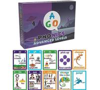 AGO Juego de cartas de fonética - Set (Niveles 4 y 5). Perfecto para fomentar la fonética y la lectura de forma lúdica. ¡Sumérgete en dígrafos, diptongos, familias de palabras y más!