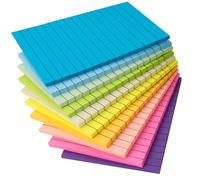 Agoer 10 blocs de notas adhesivas rayadas, 500 hojas de notas grandes, 100 x 150 mm, 50 hojas por unidad, notas adhesivas autoadhesivas, notas adhesivas coloridas, blocs de notas de colores para