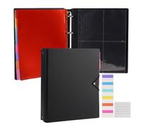 Agoer Carpeta para documentos A4 para archivar, carpeta estrecha con 16 fundas para archivos, A4, lateral abierto con índice de colores, bolsillos perforados (8 colores), carpeta organizadora de