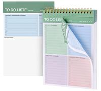 Agoer Cuaderno de tareas para hacer listas, planificador diario sin fechar, planificador semanal, escritura por ambas caras, A5, 160 hojas, cuaderno espiral con tapa dura para tareas, planificador de