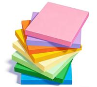 Agoer Juego de notas adhesivas, 76 x 76 mm, 8 colores brillantes, 640 hojas, blocs de notas autoadhesivos con papel de escritura premium, notas de planificador diario, fuerte sujeción y eliminación