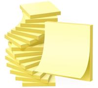 Agoer Notas adhesivas, 24 piezas Notas adhesivas de Amarillo Clásico, 76 x 76 mm, 100 Hojas por Bloc, 2400 PCS Bloc de notas, Amarillo