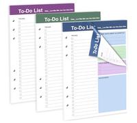 Agoer To Do List A5 Recambio de papel,180 Páginas sin fecha Tricolor Recargas para agendas y planificadores,6 Agujeros Refill Paper Daily Planner a doble cara para diario Listas Planning,Francés