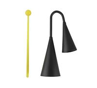Agogo Bells Two Tone Noise Makers Music Music Cowbell Instrumento de Percusión Latina de Mano Tradicional con Delantero de Plástico Negro