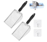 agogue 4 palas de arena para gatos de 3,8 mm de tamaño, pala para arena para gatos, con mango cómodo, juguete de playa para niños, filtro de arena de acero inoxidable