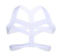 Agoky Arnés del Pecho Hombre Arnés Camiseta Ajustado Cinturones Nylon Chaleco Ropa Interior Sexy Disfraz de Hombre Blanco One_Size