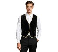 Agoky Chaleco Terciopelo Gótico Hombre Suave Coat Cola Domador Leones Traje De Rave Carnaval La Renacimiento Fiesta Negro L