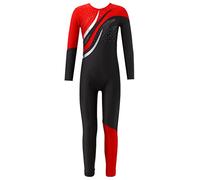 Agoky Maillot De Danza Gimnasia Leotardo para Niña Mono Manga Larga De Patinaje Artístico Body Ballet De Elástico Sólido Ropa De Deportiva Fitness Yoga 3-14 Años S Rojo 15-16 años