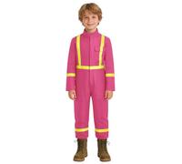 Agoky Niña Niño Mono Trabajo Disfraz De Bombero Para Buzo Oompa Loompa | Manga Larga,Festival,Franjas Reflectantes,Traje De Cosplay,Fiesta Temática,Correr,Vida Cotidiana Casual,Carnaval,Halloween