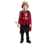 Agoky Niños Conjunto Disfraz Príncipe Con Accesorios Traje Libro Cuentos Rojo Negro B 10-11 años