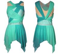 Agoky Vestido De Danza Ballet para Mujer Maillot Patinaje Artístico De Sin Mangas Body De Danza Gimnasia Rítmica Ropa De Baile Lírica Verde S