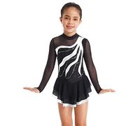 Agoky Vestido de Danza Ballet para Niña Maillot Leotardo Manga Larga de Gimnasia Rítmica Maillot de Patinaje Artístico Competición Disfraz de Baile 4-16 Años T Blanco 14 años