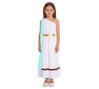 Agoky Vestido De Princesa Griega para Niñas Vestidos De Fiesta De Mitología Romana Antigua Disfraces De Carnaval Azul 13-14 años
