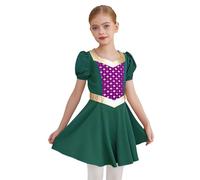 Agoky Vestido De Princesa Renacentista para Niñas Disfraz De Dama Medieval Vestido Elegante De Fiesta De Cumpleaños Verde Oscuro 7-8 años