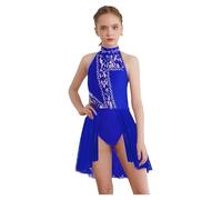 Agoky Vestido Patinaje Artistico Niña Maillot De Ballet De Sin Mangas Body De Una Pieza Traje De Danza Lírica Contemporánea Azul 7-8 años