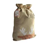 AGONEIR Bolsas de poliéster para Navidad, con cierre de cordón, bolsa de regalo de Papá Noel/ciervo