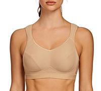 AGONVIN Extreme Control Sujetador Deportivo para Mujer Sin Relleno Beige 90C