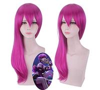 Agony's Embrace K/DA Evelynn Reddish Violet Long Wig Cosplay Disfraz KDA Mujeres Pelucas de pelo sintético + Gorra de peluca gratis