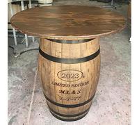 Agorà Botti Barril Mesa de 100 barnizada nogal oscuro y con logotipo de fuego bajo petición