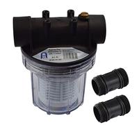Agora-Tec ® Filtro de agua AT 1L, con Max. Presión: 4 bar, Max. caudal: 3000 L/h, abertura de malla de filtro colador: 0,2 mm, conexiones: 1 pulgada (30,3 mm) casquillos de latón IG