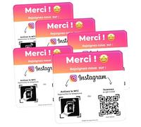 AGORANK Placa QR Code Compatible Instagram Opiniones NFC Insta Review Generador de comentarios del cliente Fácil Compatible con todos Teléfono para Salón Negocio Enseña Comercio Tienda Bares Café x5
