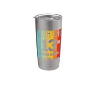 Agosto 13 Edición Limitada Retro Vintage Cumpleaños Vaso térmico de acero inoxidable de doble pared