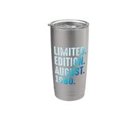 Agosto 1980 Cumpleaños Año 1980 Edición Limitada Vaso térmico de acero inoxidable de doble pared