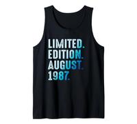 Agosto 1987 Cumpleaños Año 1987 Edición Limitada Camiseta sin Mangas