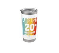 Agosto 20 Edición Limitada Retro Vintage Cumpleaños Vaso térmico de acero inoxidable de doble pared