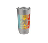 Agosto 20 Edición Limitada Retro Vintage Cumpleaños Vaso térmico de acero inoxidable de doble pared