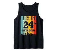 Agosto 24 Edición Limitada Retro Vintage Cumpleaños Camiseta sin Mangas