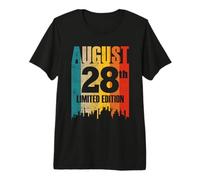 Agosto 28 Edición Limitada Retro Vintage Cumpleaños Camiseta Premium