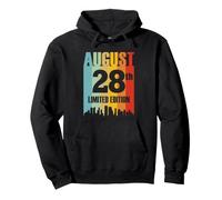 Agosto 28 Edición Limitada Retro Vintage Cumpleaños Sudadera con Capucha