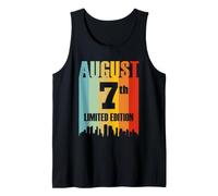 Agosto 7 Edición Limitada Retro Vintage Cumpleaños Camiseta sin Mangas