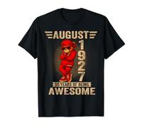 Agosto 99 Cumpleaños Hombres Mujeres 1927 Impresionante Oso de Peluche Camiseta
