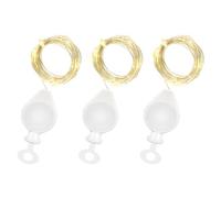 AGOTD 3x 20 LED Micro LED Luces Cadena Plateada 2M Mini con Bateria Luces Decoracion para Fiesta Boda Navidad Jardin Interior Multicolor(Blanco cálido)