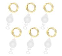 AGOTD 6x 20 LED Micro LED Luces Cadena Plateada 2M Mini con Bateria Luces Decoracion para Fiesta Boda Navidad Jardin Interior Multicolor(Blanco cálido)